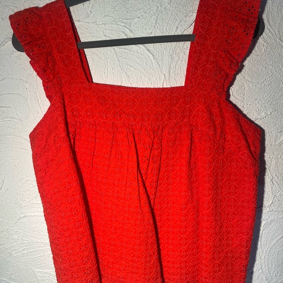 GAP ladies Orange Eyelet Crop Top Size Medium - Picture 2 of 5